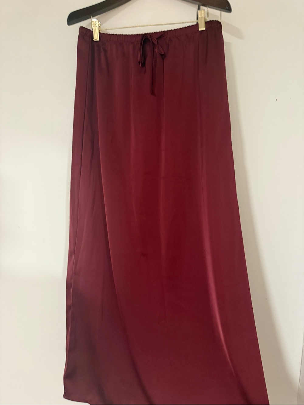 Song of Style Wine Satin Maxi Skirt